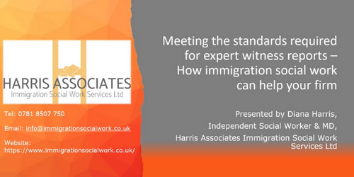 Meeting the standards required for expert witness reports - How immigration social work can help your firm